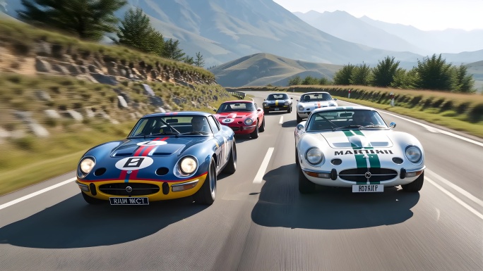 复古拉力赛车展示 超跑车展活动现场