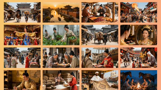 大唐盛世古代商贸市井生活丝绸之路古代码头