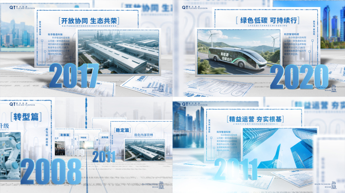 4K企业发展历史大事件图文展示【无插件】