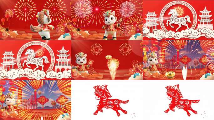 马年春节卡通动画