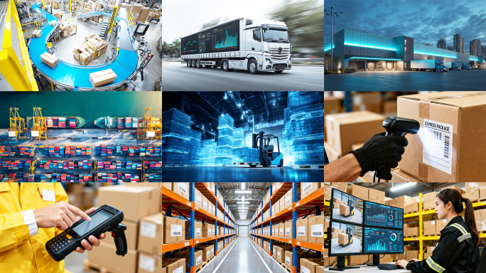 快递分拣仓库物流货运中心智能仓储打包出库