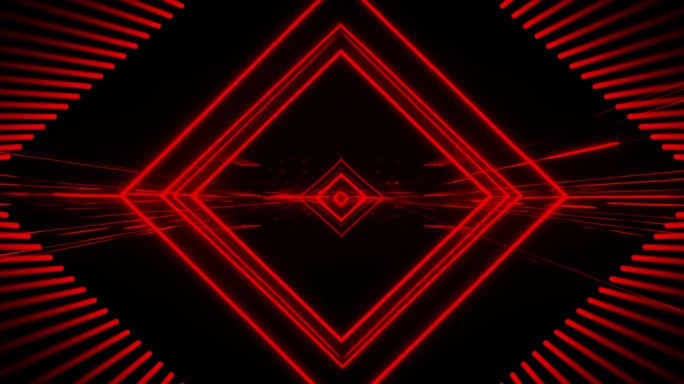 红色线条动感摇滚说唱舞台灯光开场vj