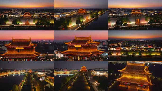 航拍苏州相门古城墙