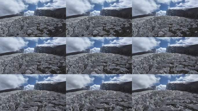 航拍冰川之父慕士塔格冰川冰塔林地貌景观