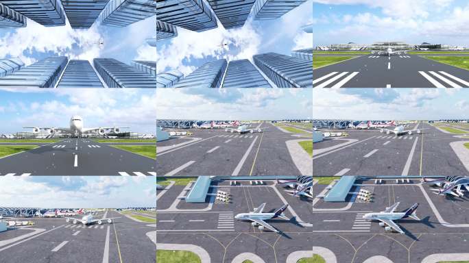 3D数字航空民航客机飞机起飞-AEC4D