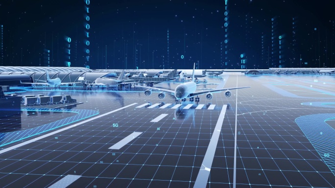 全息数字航空民航客机飞机起飞
