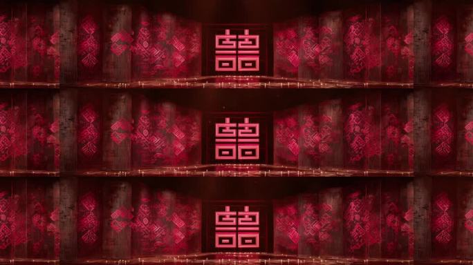 中式婚礼红色喜字背景