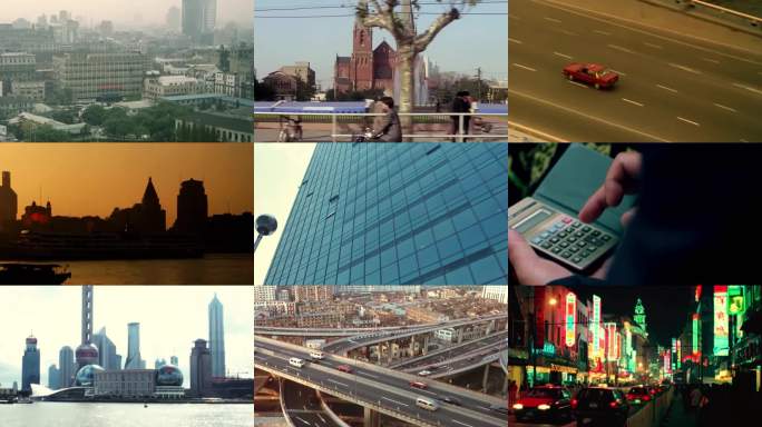 老上海 上世纪上海滩街景改革开放素材