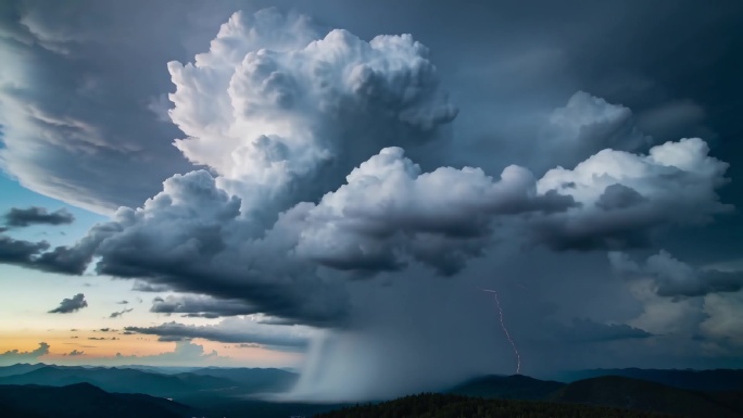 震撼乌云闪电暴风雨雷电台风打雷电闪雷鸣