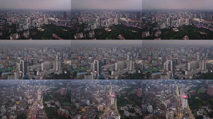 城市高空俯瞰全景