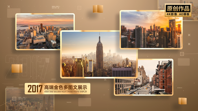 高端金色多图文图片照片展示