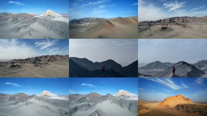 青海冷湖黑独山胭脂山戈壁滩4K航拍