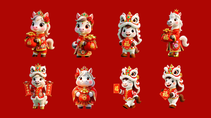 马年春节卡通拜年动画《透明通道》