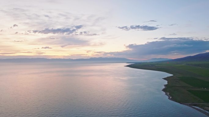 青海湖全景航拍