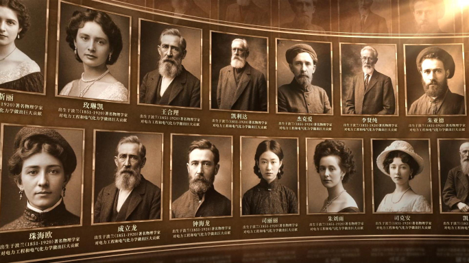 历史怀旧人物墙照片墙展示