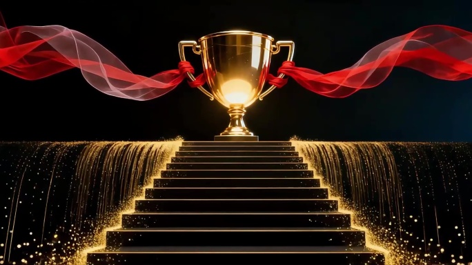 金色奖杯颁奖舞台