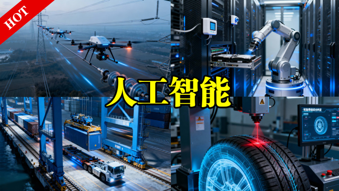 人工智能未来科技时代机械自动化作业视频