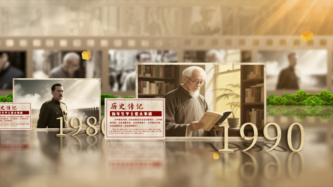 大气震撼复古怀旧人物多图展示ae模板包装