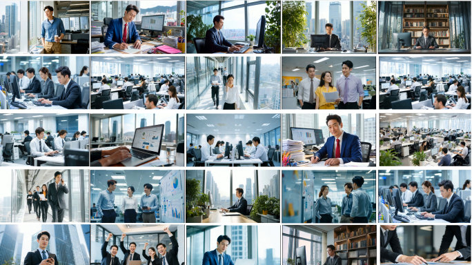 现代职场办公日常团队协作商务场景