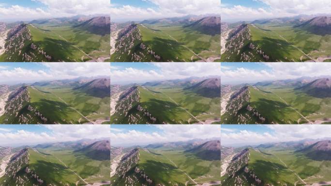 青海天峻石林航拍全景航拍草原山脉全景