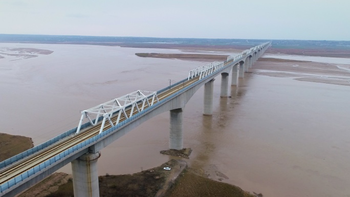 大西高铁黄河特大桥跨越秦晋【10bit】