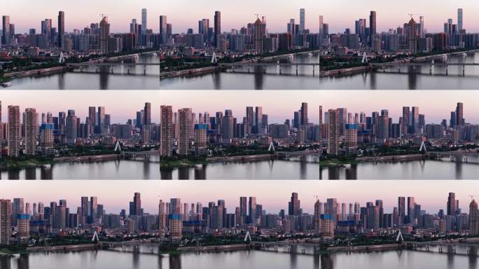 长沙开福区航拍 长沙黄兴北天际线