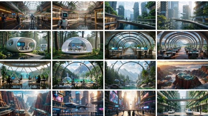 未来城市生态建筑未来生活科幻场景