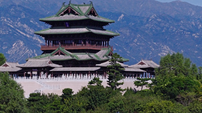 中式古建筑群航拍