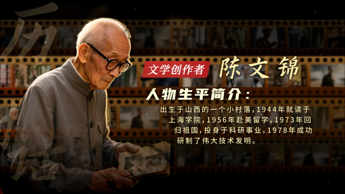 金色大气震撼人物介绍ae模板片头包装