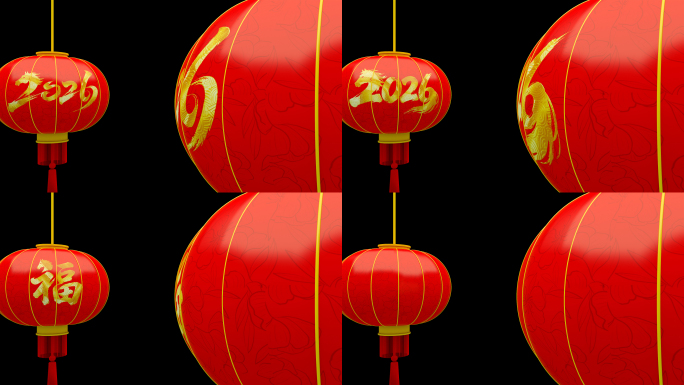 【八款】2026马年灯笼转场透明通道