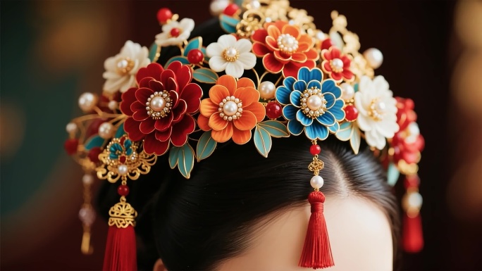 精美刺绣花卉艺术作品展示