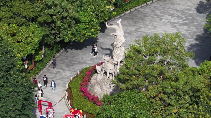 广州五羊雕像航拍