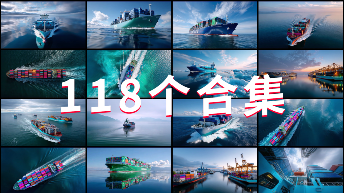 全球海运贸易运输轮船货轮港口货船集装箱