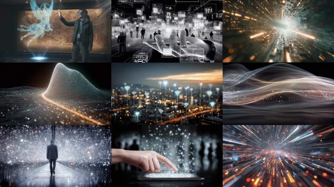 未来科技感城市与网络