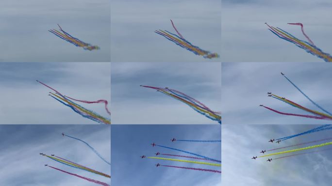 飞机拉彩烟空中表演