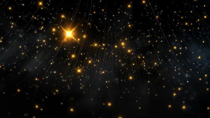 金色粒子璀璨星光动态背景