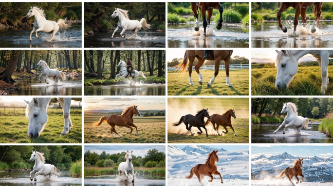 万马奔腾马到成功视频素材创意视频