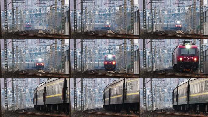 绿皮火车迎面驶来