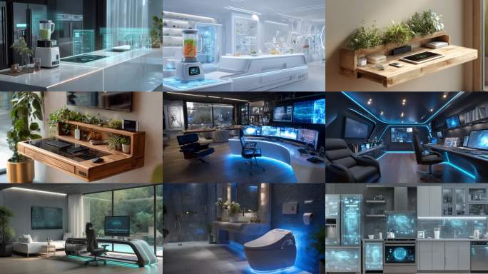 科技感家居环境设计未来智能家居空间展示