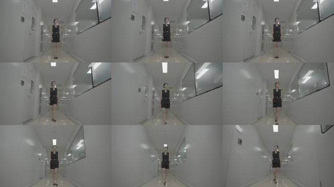 职场女性走廊行走