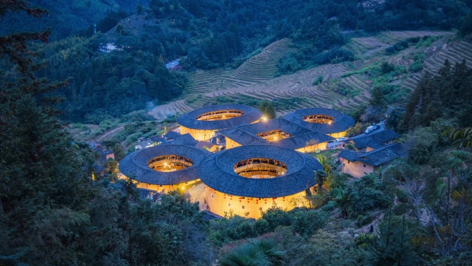 田螺坑土楼亮灯延时