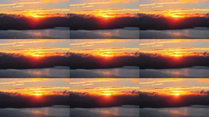 大理苍山洱海日出朝霞全景航拍