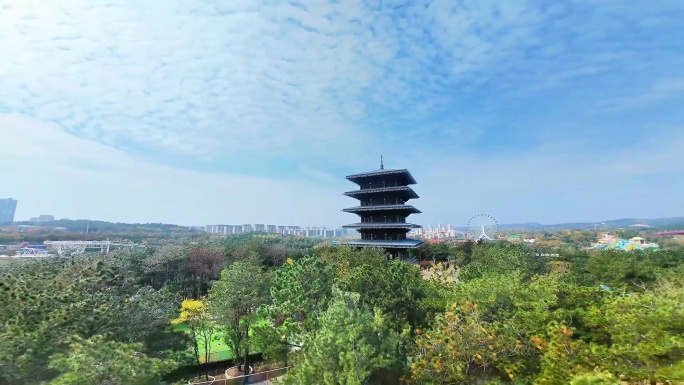 穿越机拍摄园博园 九派通苑 先农阁