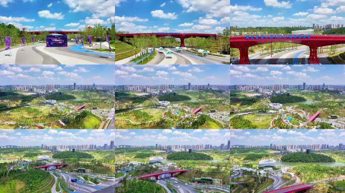 4K荆门园博园 城市航拍 漳河 新区
