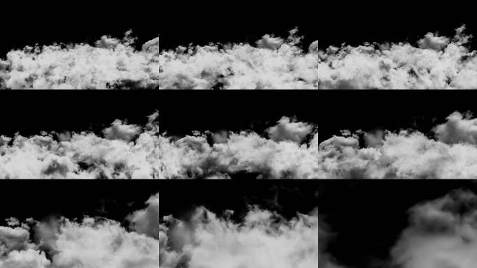 云海 穿云 黑白动态云层（alpha）