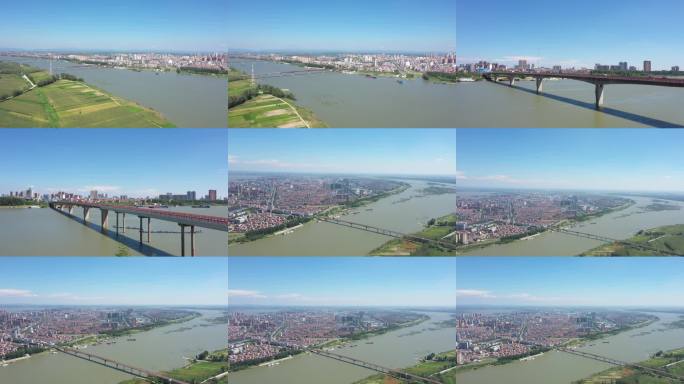 4K钟祥航拍 汉江大桥 荆门钟祥市