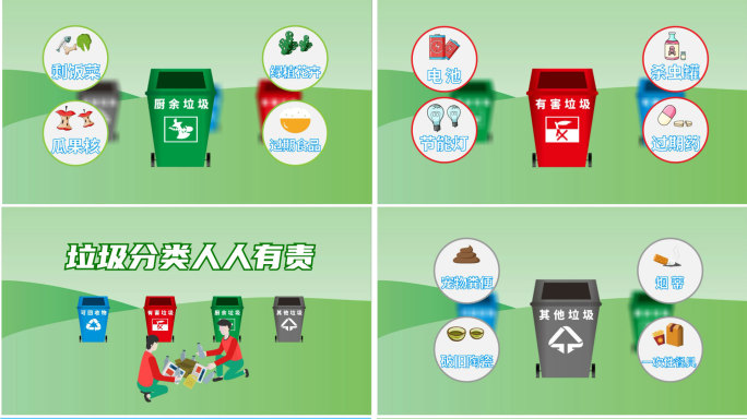 MG绿色垃圾分类动画场景