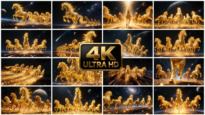 金色骏马星空奔跑