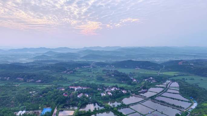 4K山体水库 绿林镇 日出山川