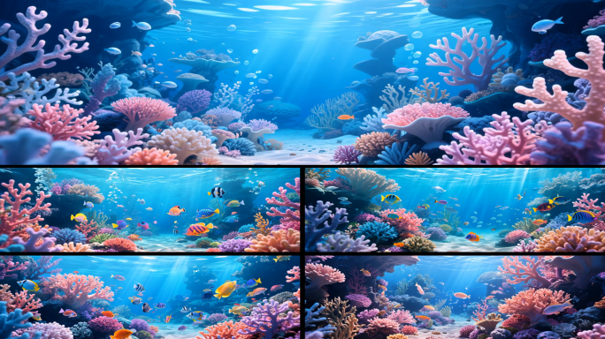 超宽屏 绚丽海底珊瑚礁景观